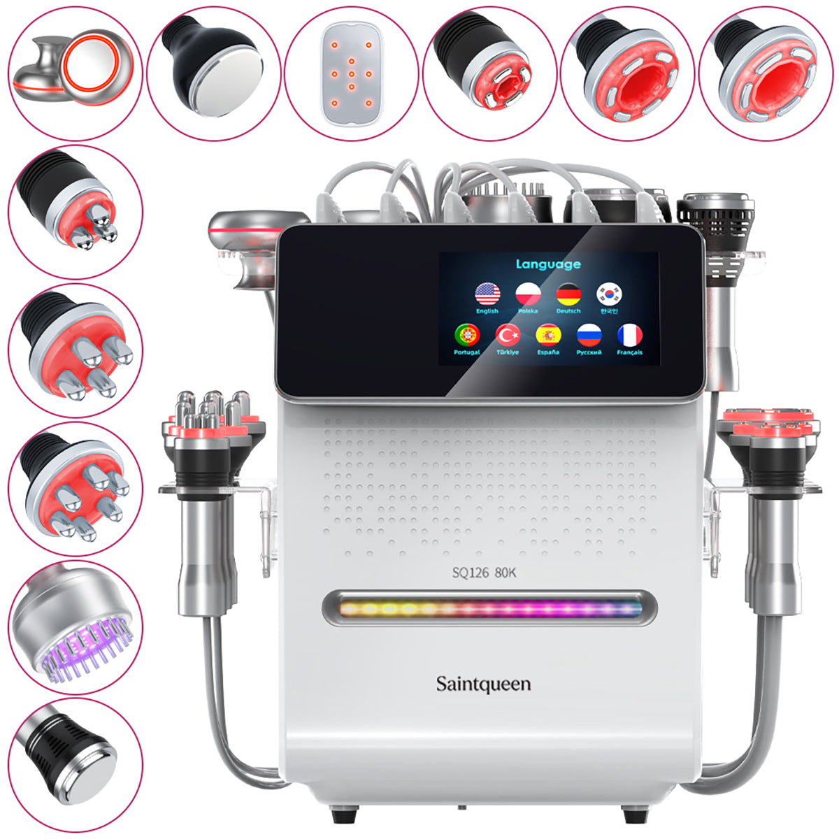SQ126A Max 11-in-1 80K Ultrasonic Cavitation & RF Machine with Laser Pads Secondary image