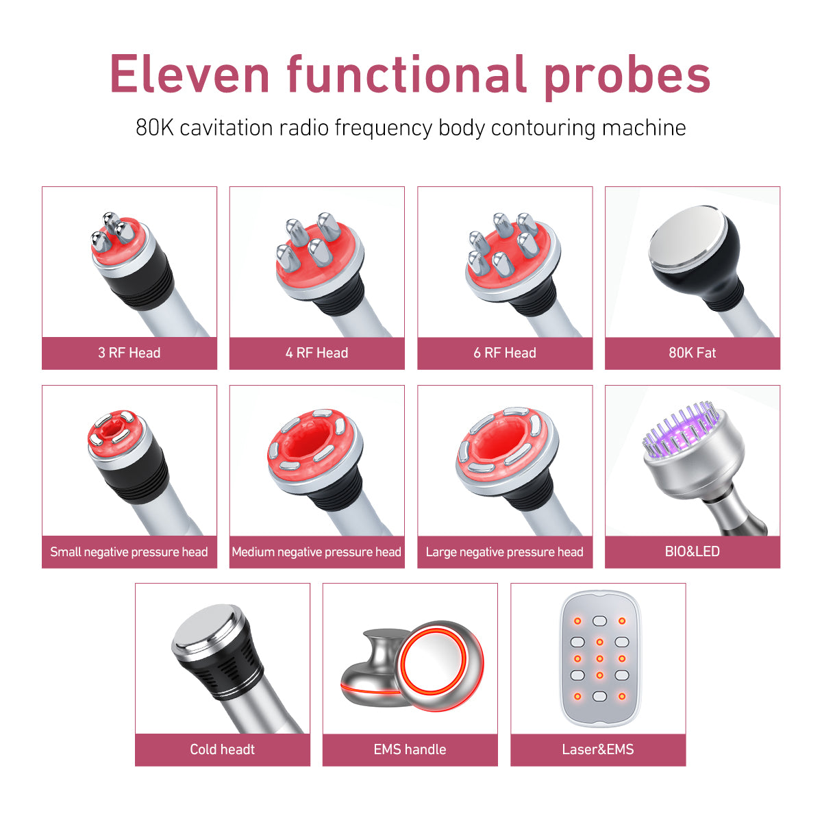 SQ126B Max 11-in-1 80K Ultrasonic Cavitation & RF Machine with Laser + Microcurrent Pads
