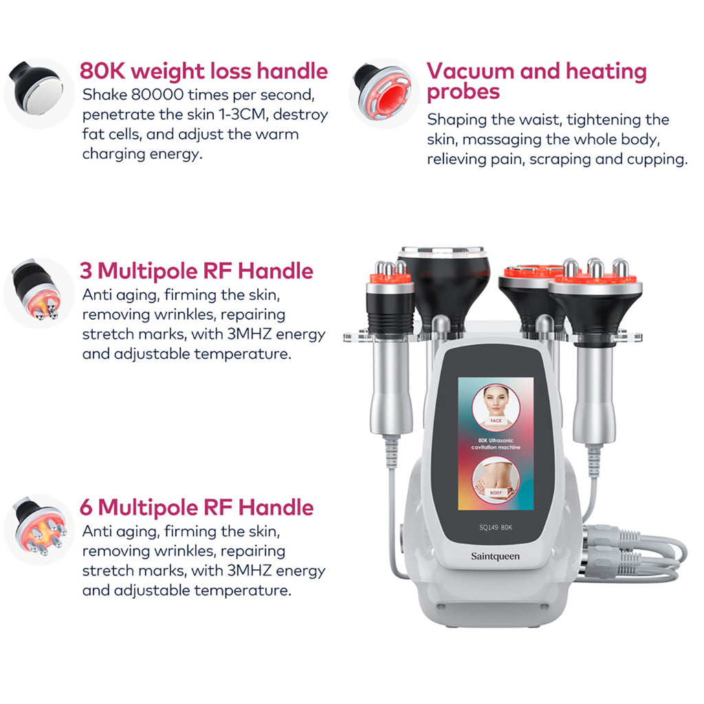 SQ149 Basic – Appareil silhouette 4-en-1, cavitation 80K, RF et massage sous vide