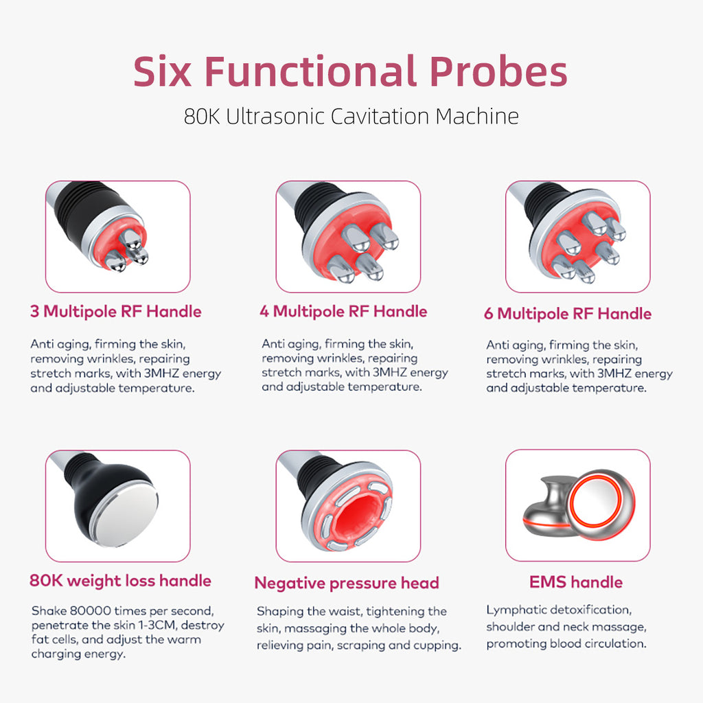 SQ149 Pro 6-in-1 80K Ultrasonic Cavitation & RF + EMS Machine