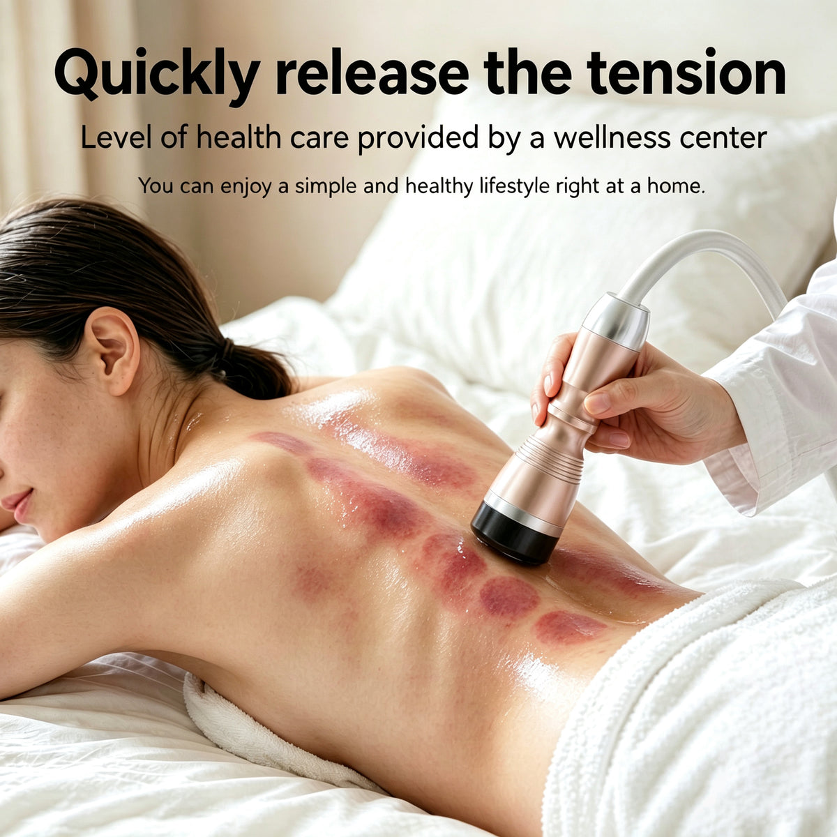 SQ68 Suction & Warming Body Massage Device with 4 Heads