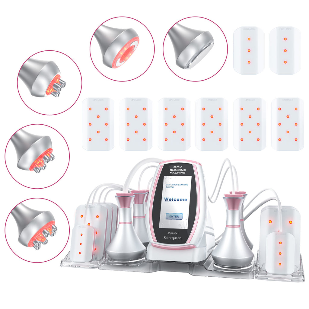 SQ54 Pro 6-en-1 – Cavitation 80K, RF, massage sous vide et plaques laser
