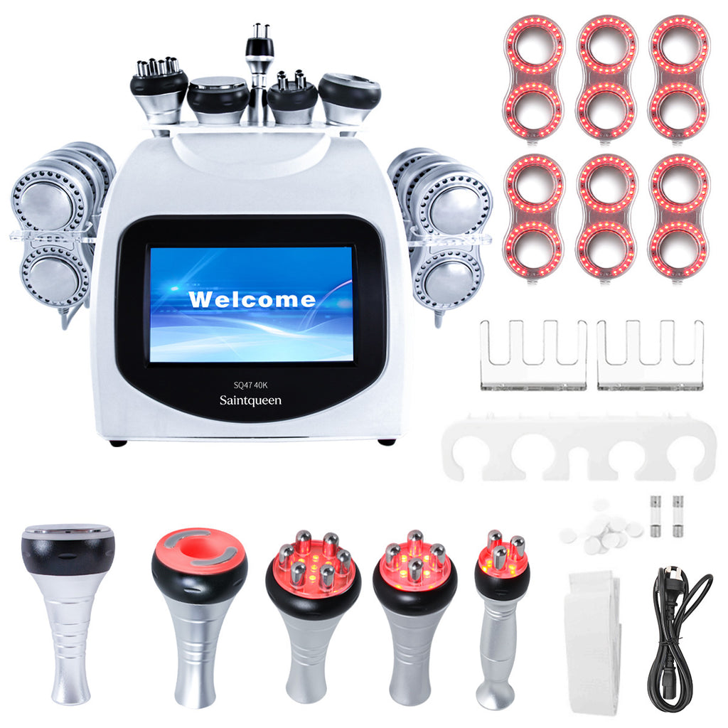 SQ47B Pro 6-en-1 – Cavitation 40K, trois RF, massage sous vide et plaques EMS laser