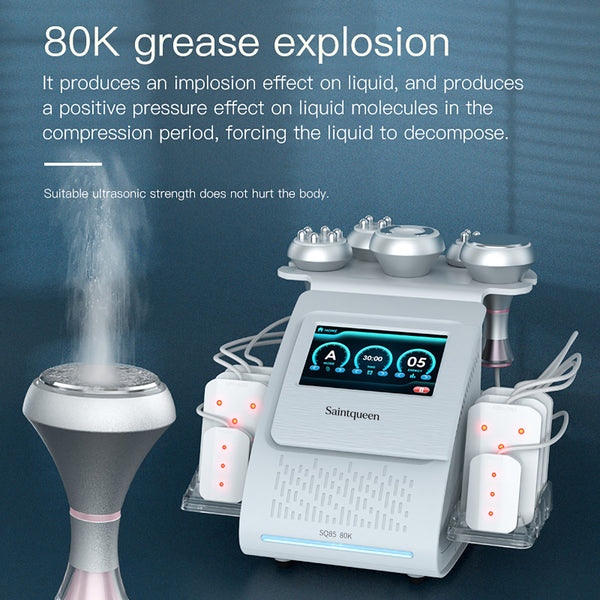SQ85C Pro 6-en-1 – Cavitation 80K, RF et grandes et petites plaques laser