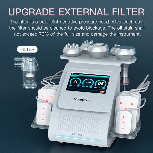 SQ85C Pro 6-en-1 – Cavitation 80K, RF et grandes et petites plaques laser