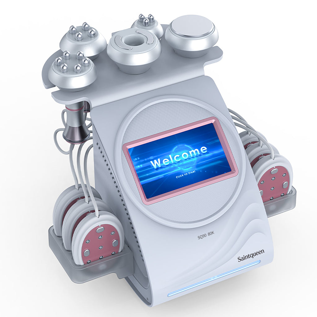 SQ90B Pro 6-en-1 – Cavitation 80K, RF et plaques micro-électriques à lumière rouge