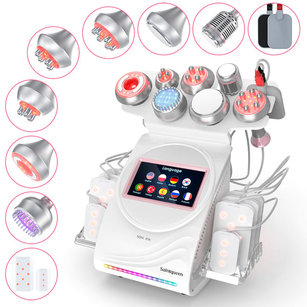 SQ90D Plus 9-en-1 – Cavitation 80K, RF, plaques laser, EMS et marteau froid