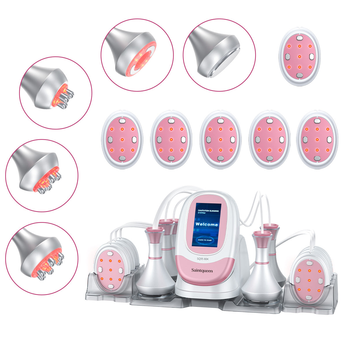 SQ95B Pro, 6in1 Multifunctional Body Sculpting Machine 80K Cavitation, Multi-Polar RF, Vacuum Massage & EMS Pads for Skin Lifting & Shaping Main image