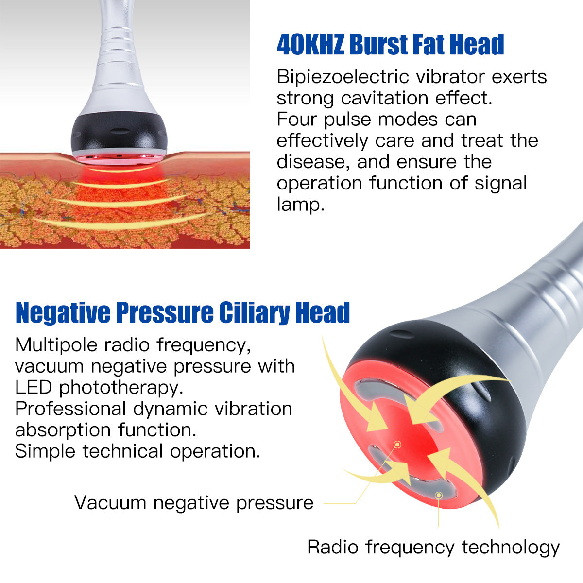 SQ48 Plus 9-in-1 40K Ultrasonic Cavitation & RF Machine with Laser Pads